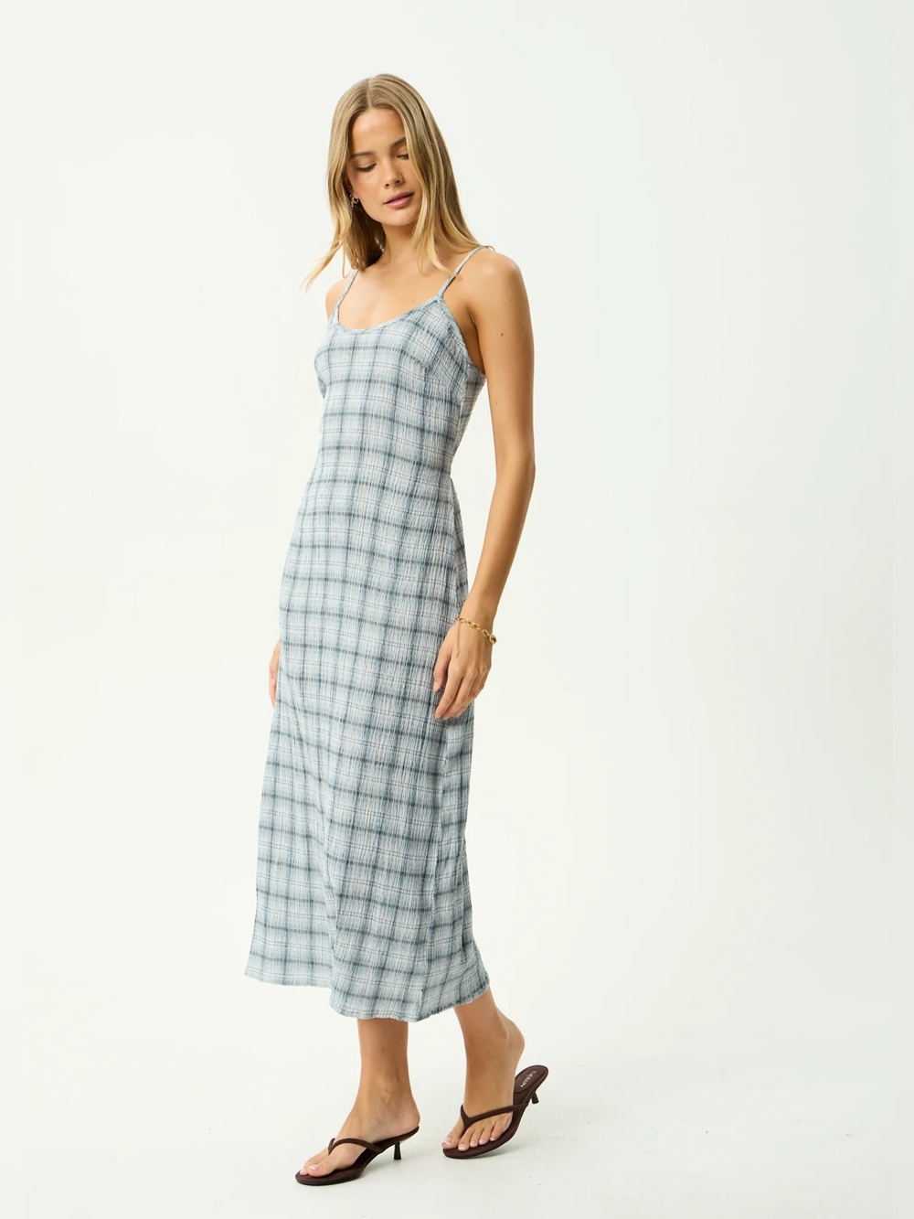Afends Rumi Seersucker Midi Dress